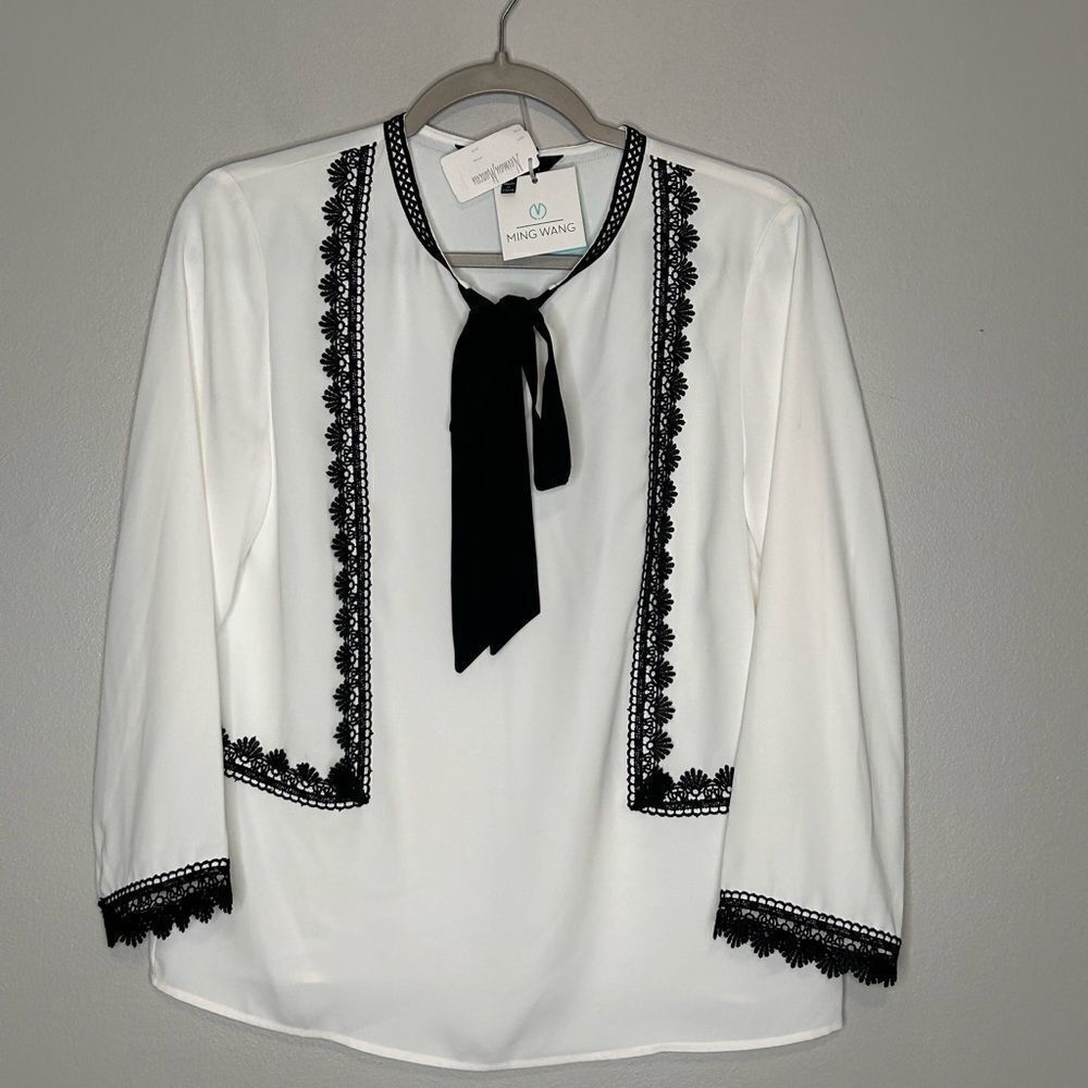Ming Wang Embroidered Blouse NWT